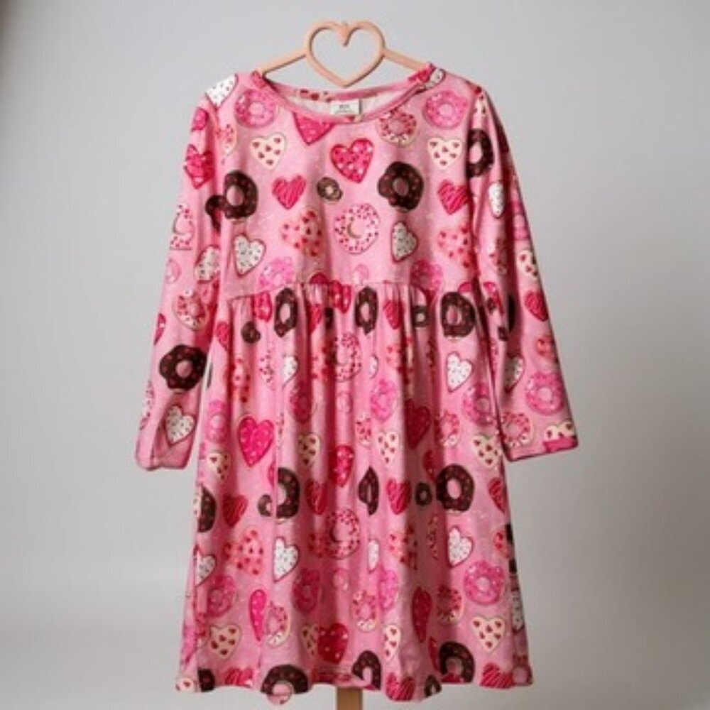 Heart Cookie Print Girls Dress NWT